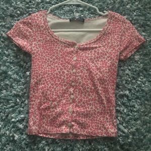 brandy melville pink cheetah zelly top